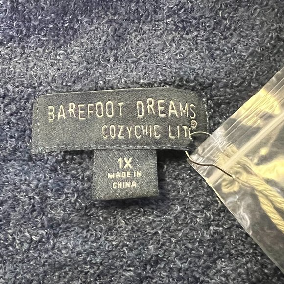 Barefoot Dreams CozyChic Lite Zip Up Jacket Blue Marine 1X NWT - Picture 7 of 9